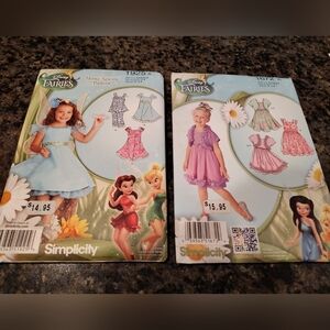 Simplicity Disney Fairies Lot of 2 Little Girl's Dress Patterns Sz 3-8 Uncut